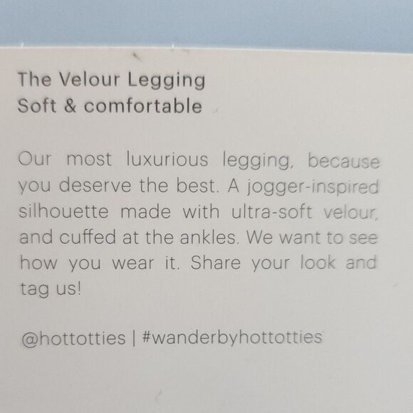 Wander By Hottotties Soft Black Velour Legging Small NWT - Picture 4 of 6